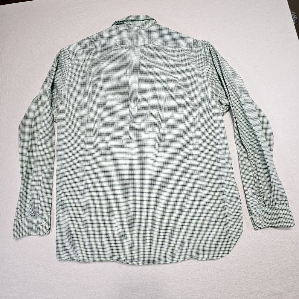 Ralph Lauren Mens Shirt 17.5‎ Green Blue  Checked Button Down Pony Long Sleeve